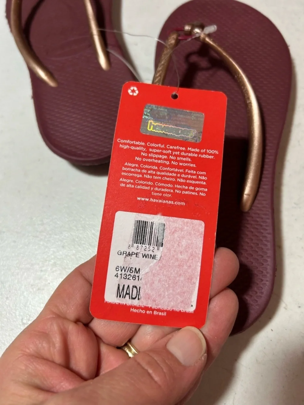 New Havaianas Women’s Ring flip flops size 6